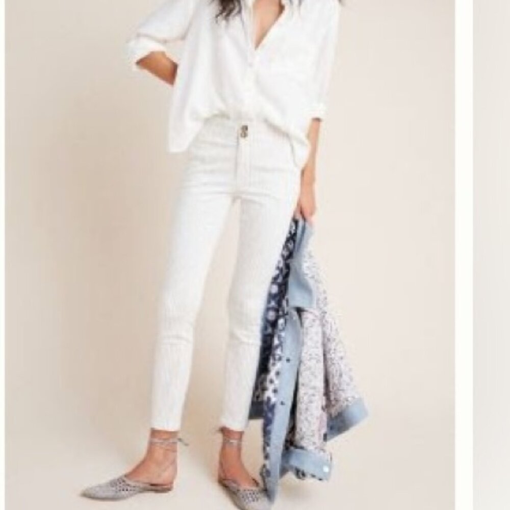 Pilcro and the Letterpress Anthropologie Pinstripe High-Rise Skinny Pants Sz 26